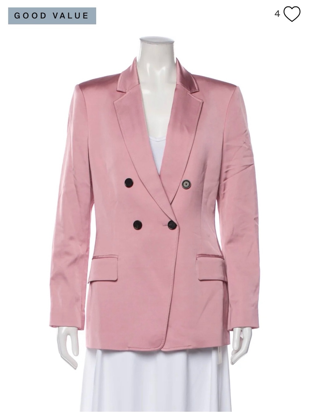 A.L.C Double Breasted Satin Blazer  & Cropped Pants Pink Size US 4
